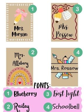 Personalized Teacher Clipboards - Beige with colorful Accents